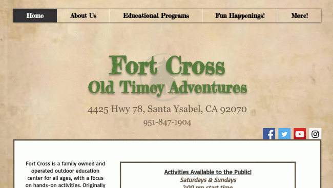 Field trip to Fort Cross Old Timey Adventures