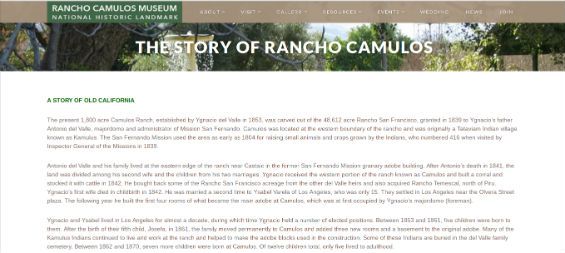 Field trip to Rancho Camulos Museum & National Historic Landmark